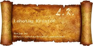 Lehotay Kristóf névjegykártya
