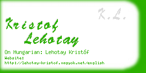 kristof lehotay business card
