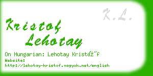 kristof lehotay business card